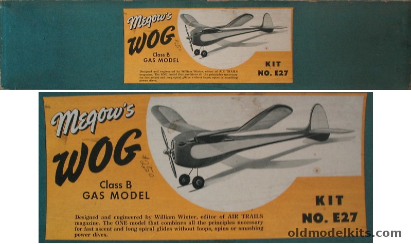Megow WOG Class B Gas Model - 60 Inch Wingspan For R/C or Free Flight, E27 plastic model kit